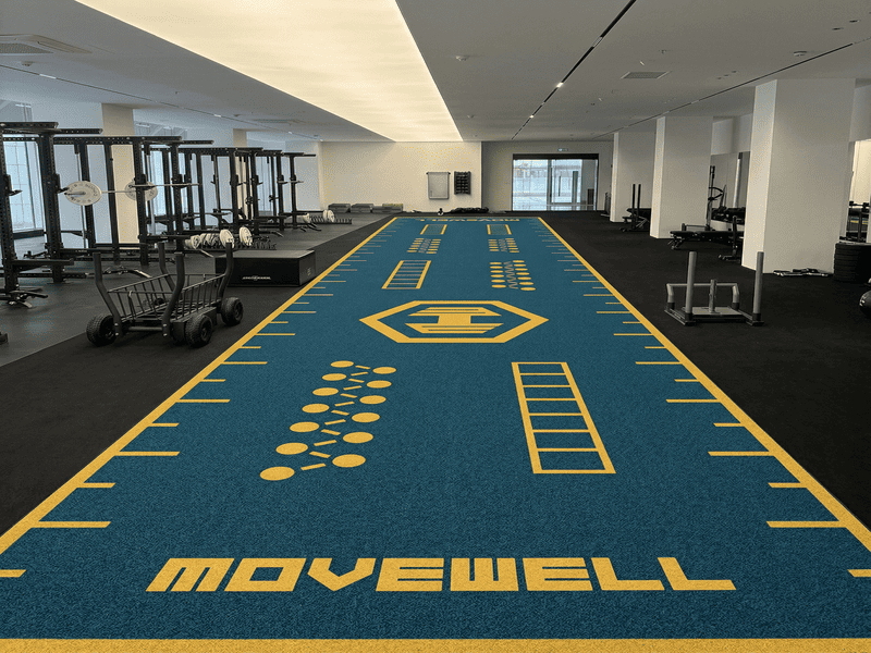 gym turf sled lane installation with keywords